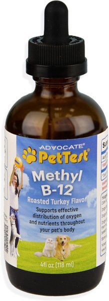 PetTest Methyl B-12 Roasted Turkey Flavor Cat and Dog Oral Treatment， 4-oz bottle