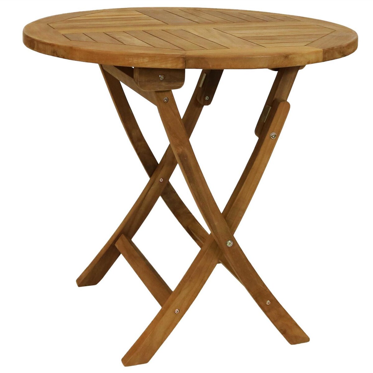 Ultimate Patio 32 1/2-Inch Round Teak Folding Outdoor Patio Table