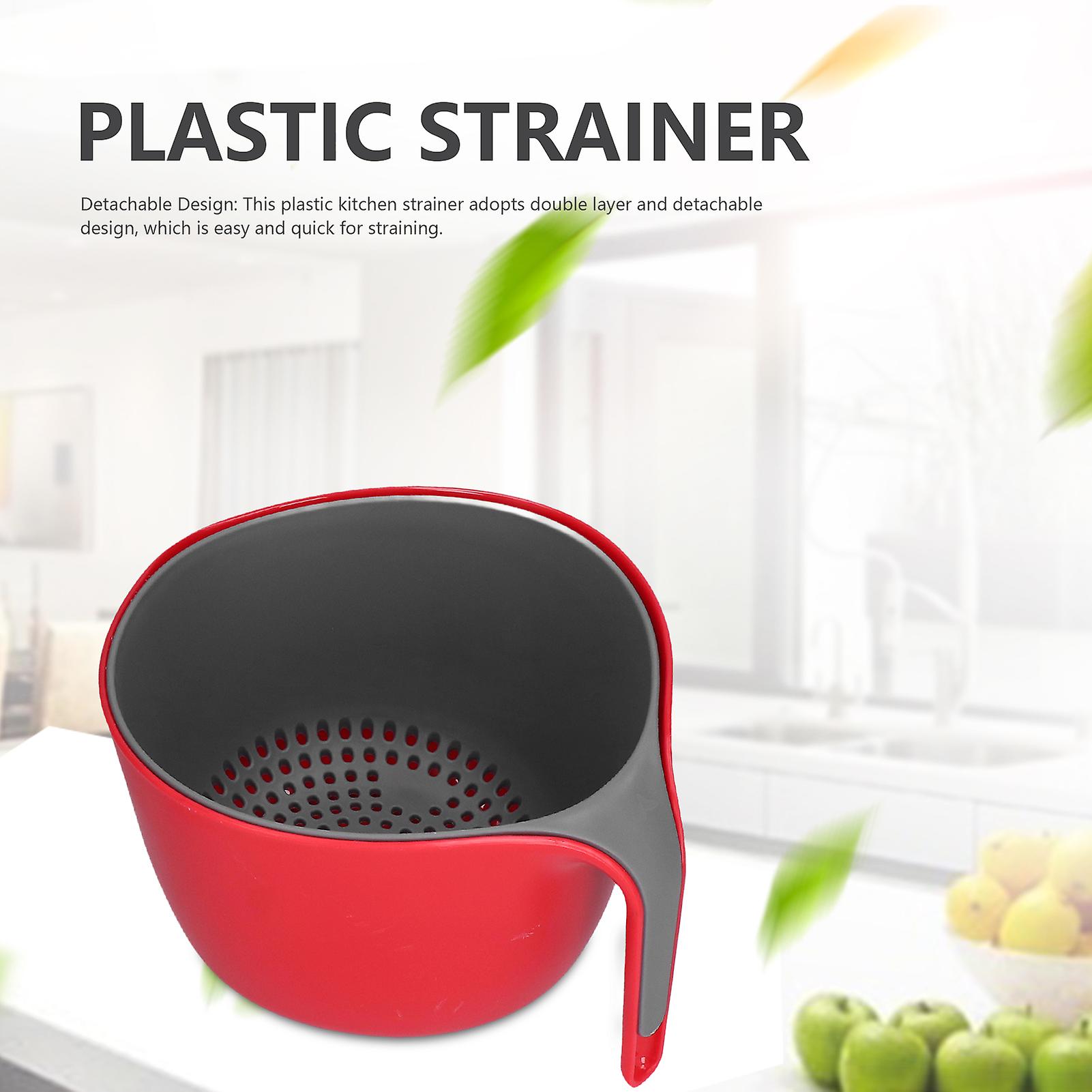 2 In 1 Kitchen Plastic Strainer， Double Layer Detachable Kitchen Colander Set With Bowl Strainer For Pasta Salad Berry Cleaning Mixing