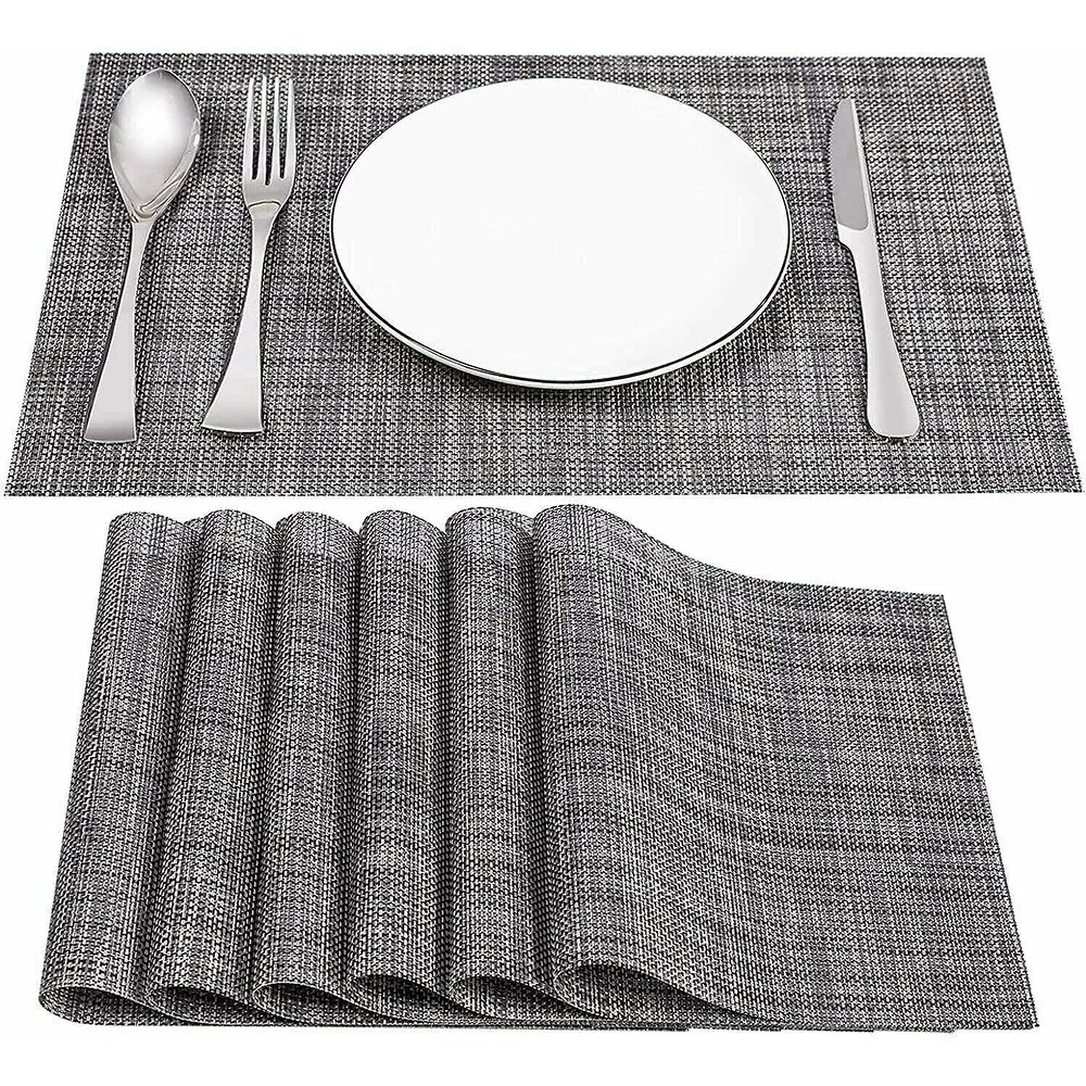 Set of 4 Non Slip PVC Placemats Heat Insulation