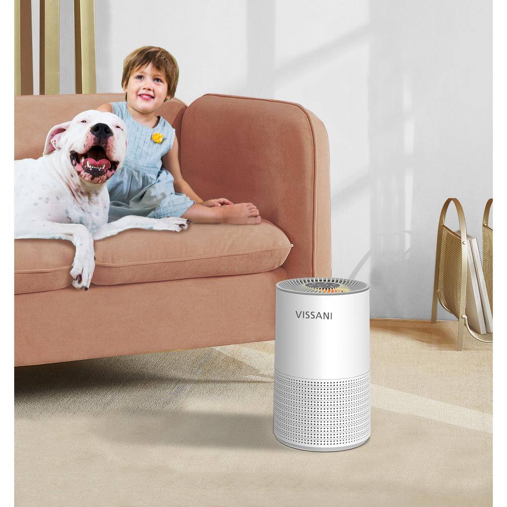 Vissani HEPA 3-Stage Air Purifier for Small Room (130 sq. ft.) in White VK-6105