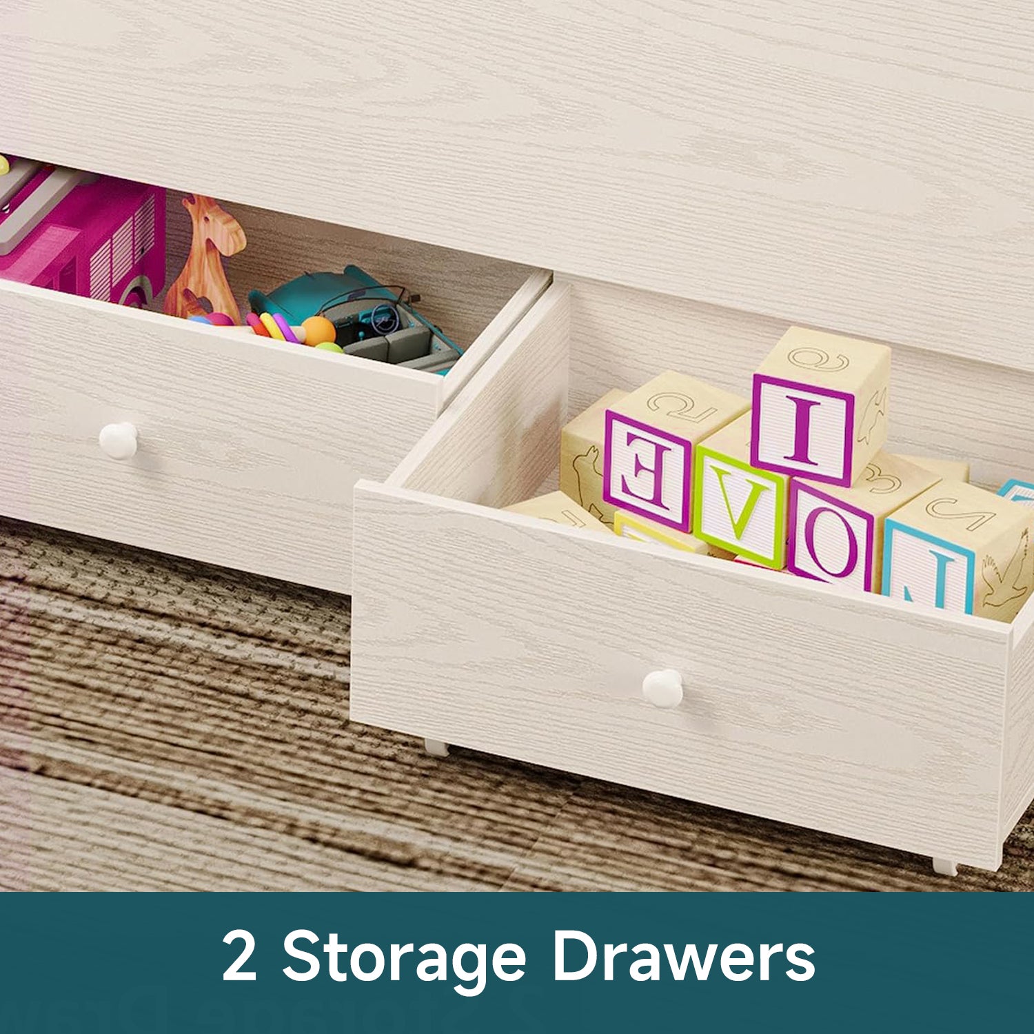 Shoe Storage Bench with Flip Top Toy Box and Drawers