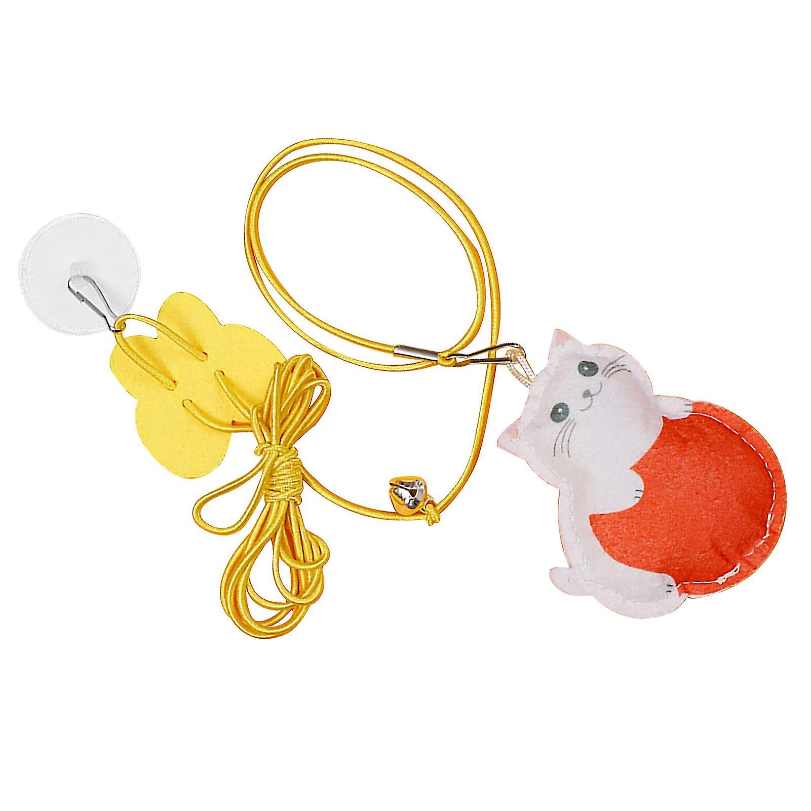 Door Cat Teaser Toy Retractable Replaceable Felt Pendant Elastic Rope Interactive Doorway Kitten Toy Kitten