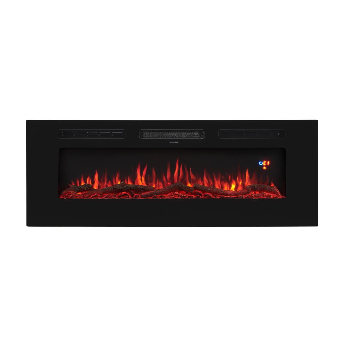 Cyra Electric Fireplace 50" Wall Mounted Electric Fireplace Inserts LED Fireplace with 3 Colors, Temperature, Touch Screen, Remote Control, Timer, Crystal Stones, Wood by Naomi Home - 50 Inch