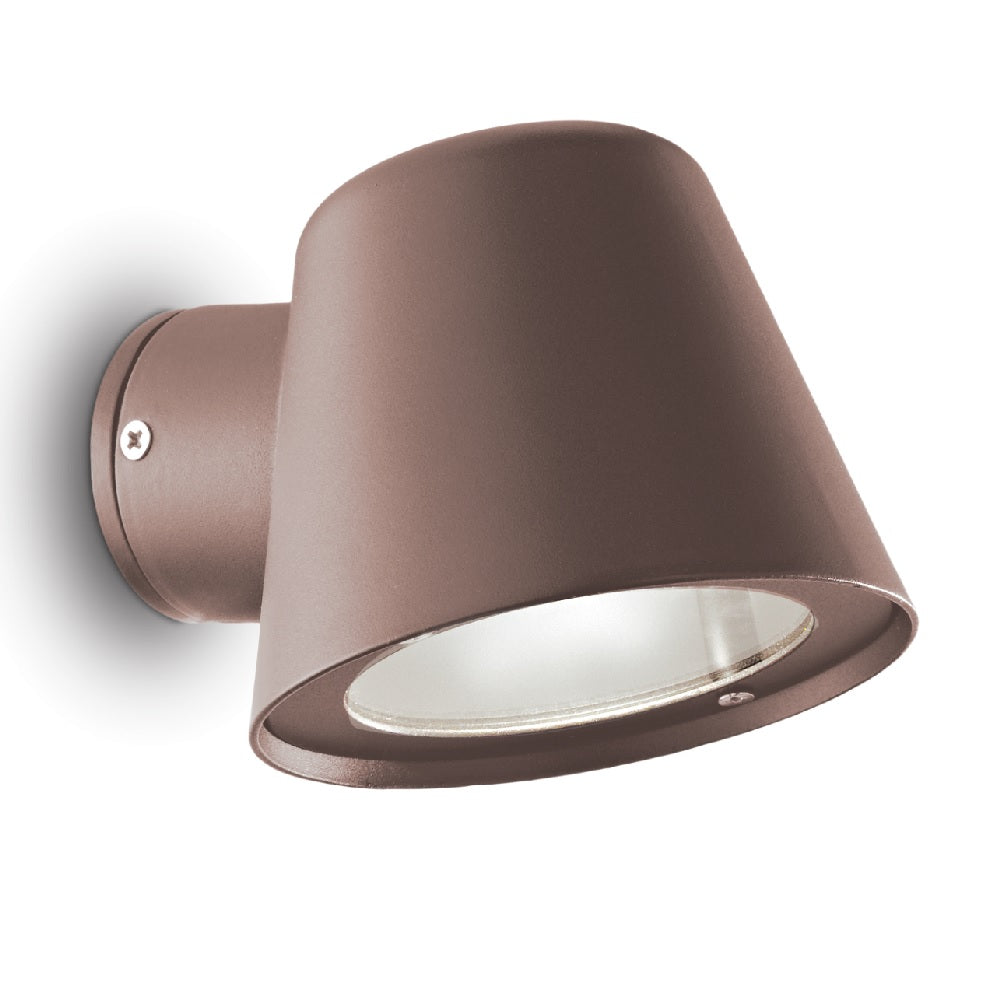 Ideal Lux 213095 Gas Coffee Brown Outdoor Modern Down Head Wall Spot Light