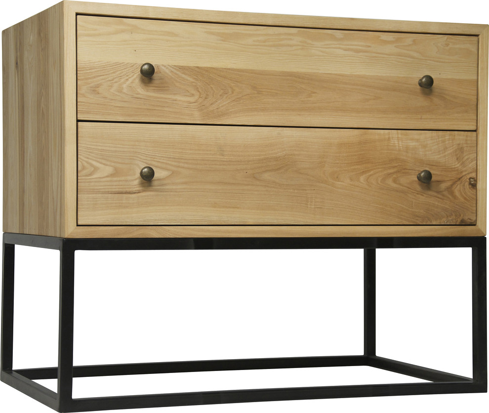 Downtown Side Table  Elm and Metal   Industrial   Side Tables And End Tables   by HedgeApple  Houzz