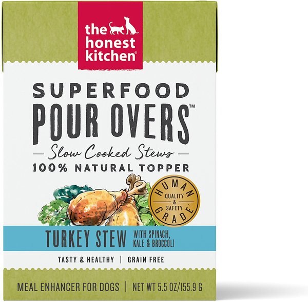 The Honest Kitchen Superfood POUR OVERS Turkey Stew with Veggies Wet Dog Food Topper