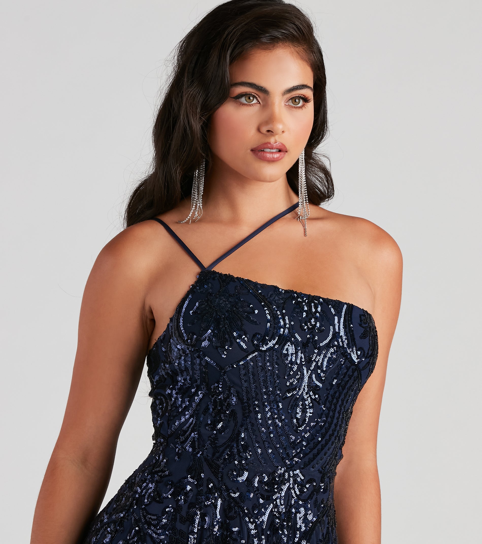 Eve One-Shoulder Sequin Party Dress