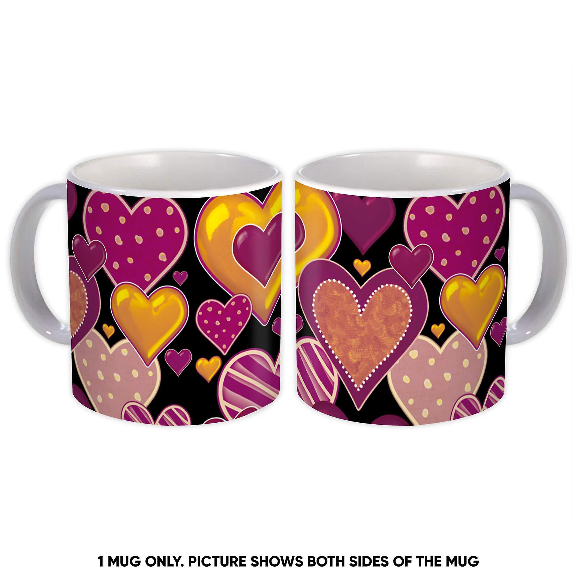 Gift Mug: Striped Hearts Polka