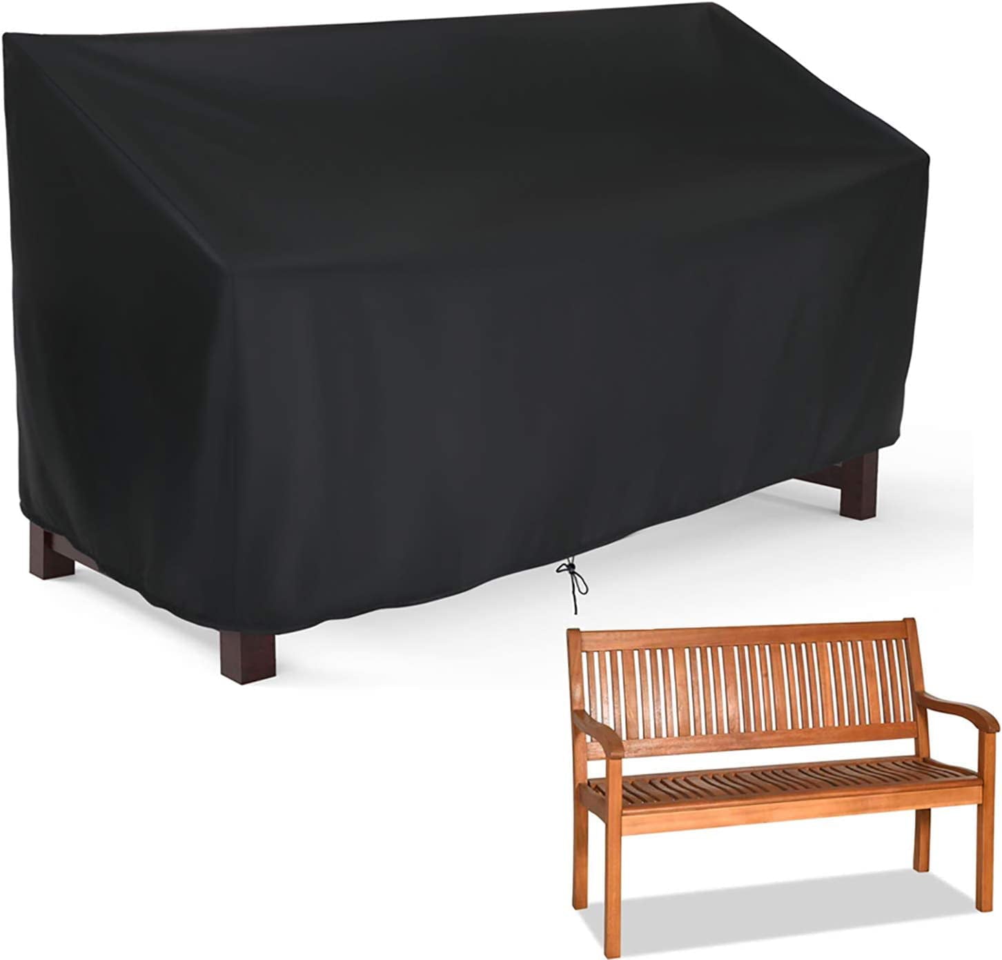 Saking Outdoor Bench Cover, 2 Seat Patio Garden Park Loveseat, Sofa, Glider, Furniture Cover 53L x 26W x 35H inch