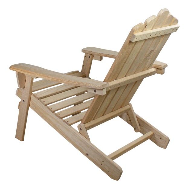 Natural Brown Classic Folding Wooden Adirondack Chair