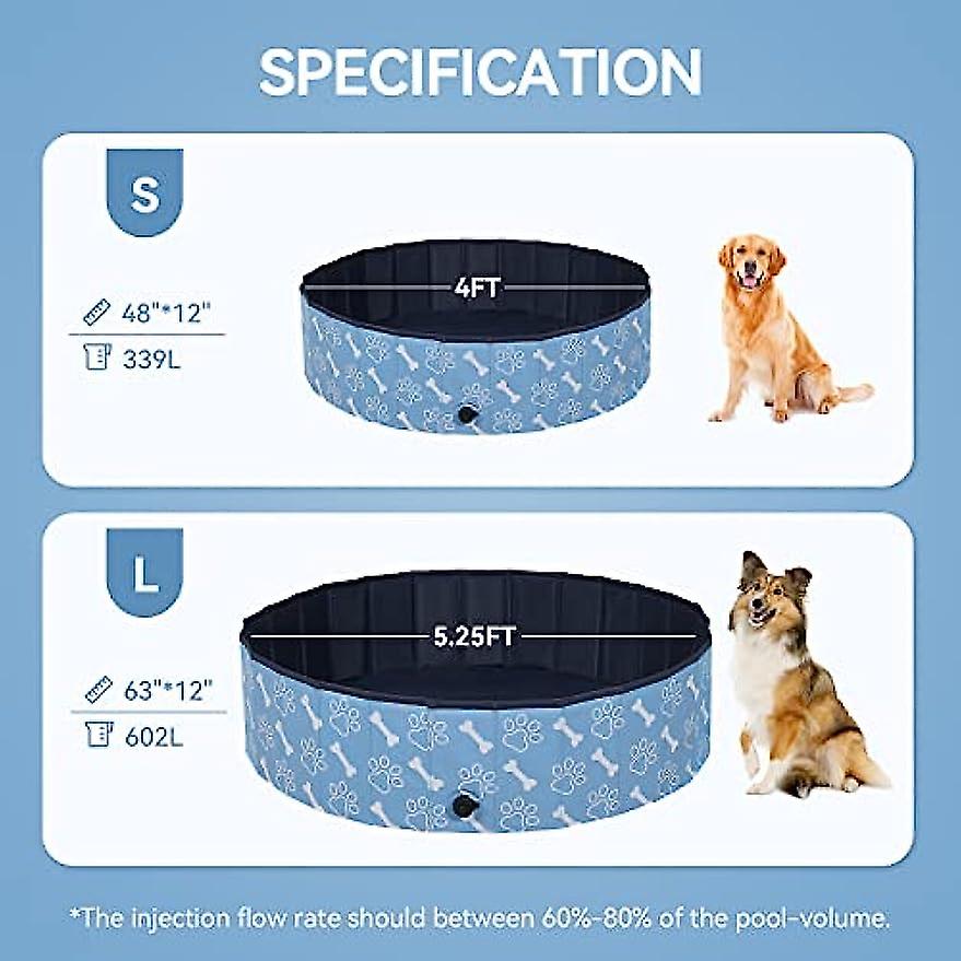 Foldable Dog Pet Bath Pool Collapsible Dog Pet Pool Bathing Tub Kiddie Pool For Large Dogs  Puppies And Cats (s 48inch/4ft)