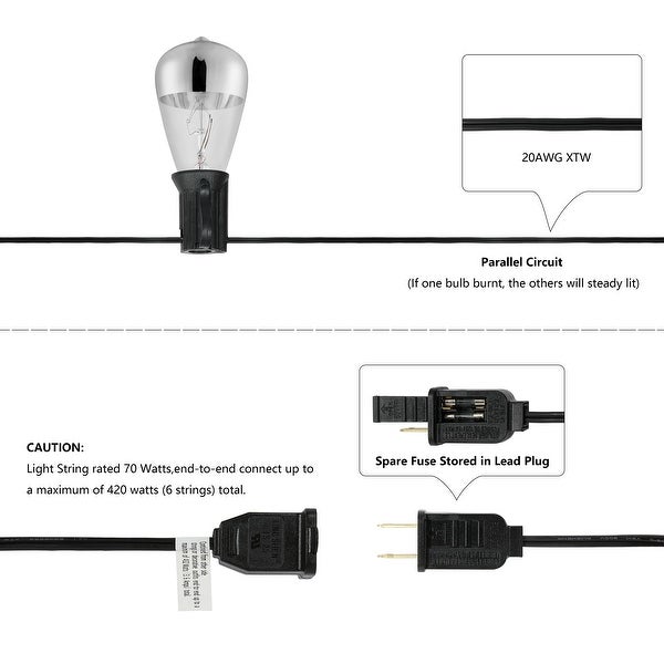 10-Light Indoor/Outdoor 10 ft. C7 Half-Chrome Bulb String Lights by JONATHAN Y Shopping - The Best Deals on String Lights | 39804001