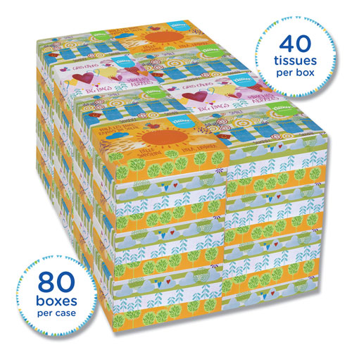 Kimberly-Clark Kleenex White Facial Tissue Junior Pack | 2-Ply， 40 Sheets