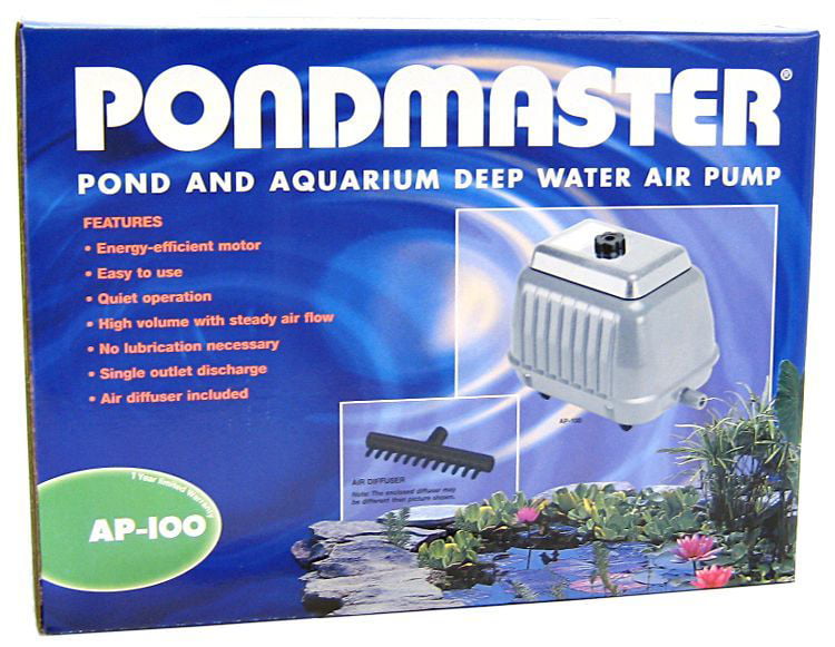 Pondmaster Pond and Aquarium Deep Water Air Pump AP 100 (10，00 Gallons - 8，900 Cubic Inches per Minute)