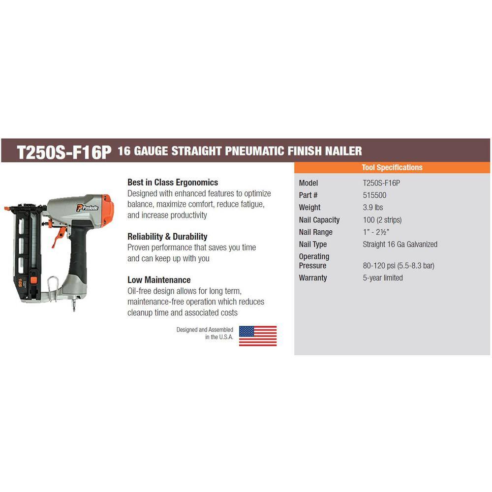 Paslode Pneumatic 16-Gauge Straight Finish Nailer 515500