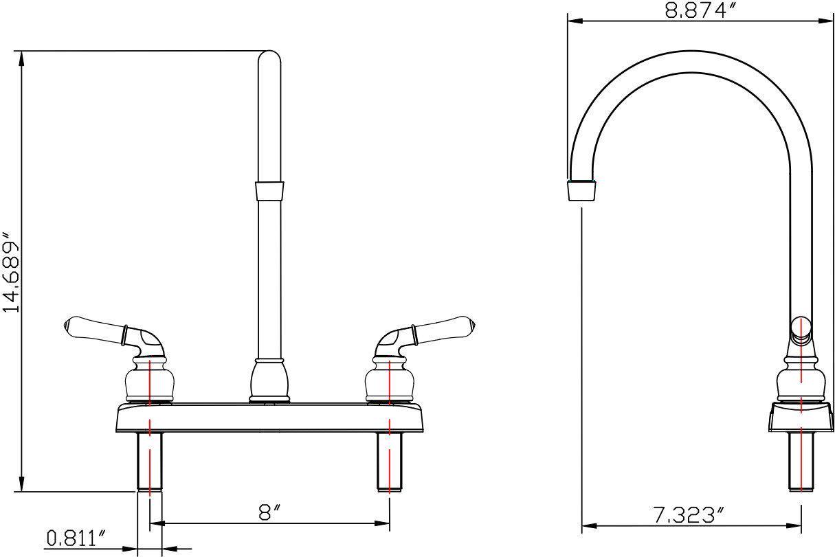 Dura Faucet J-Spout RV Kitchen Faucet  Brushed Satin Nickel