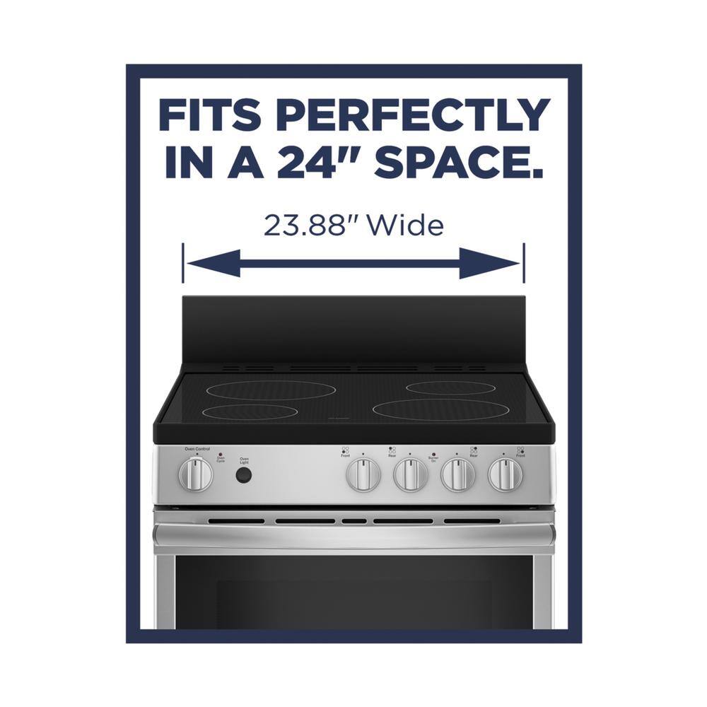 GE 24 in. 2.9 cu. ft. Element Freestanding Electric Range in Stainless Steel JAS640RMSS