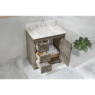 Home Decorators Collection Naples 30 in. W Bath Vanity Cabinet Only in Distressed Grey with Left Hand Drawers NADGA3021DL