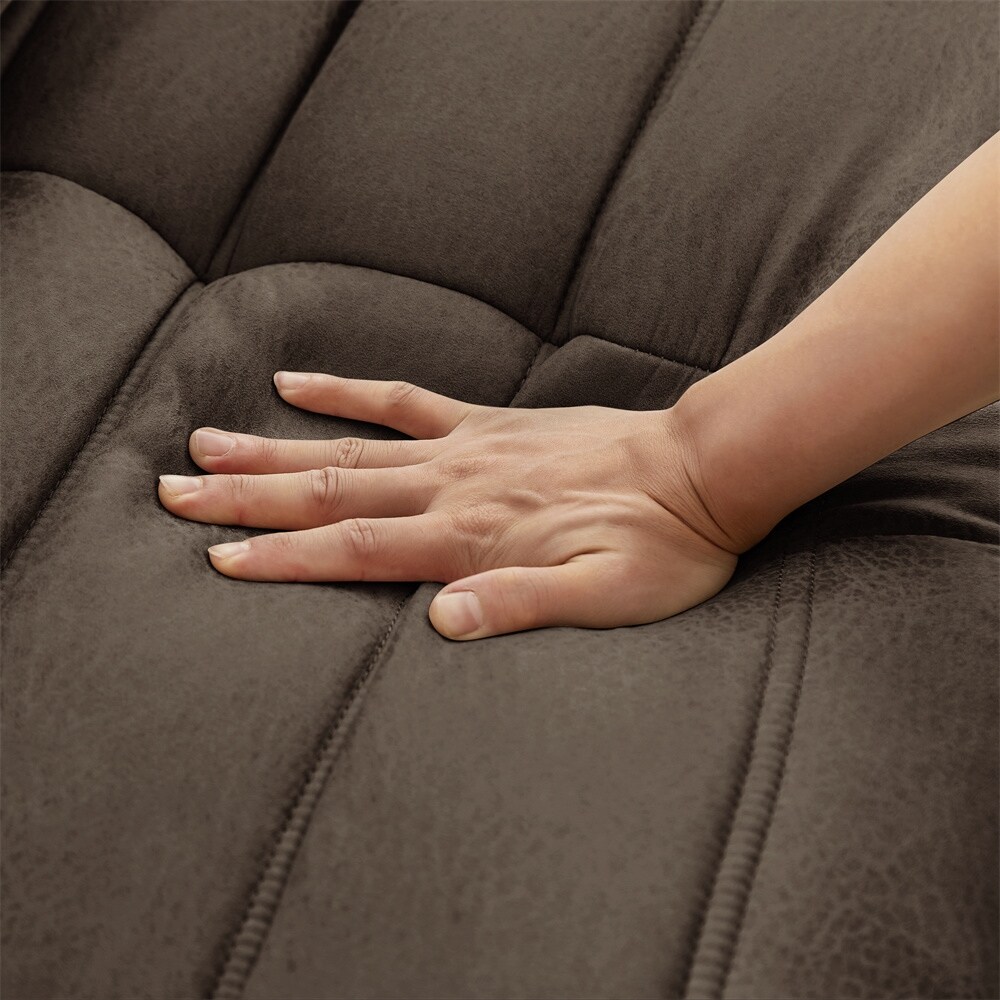 Soft Suede Lounge Chair Lazy Floor Sofa Accent Bean Bag Couch for Living Room Chair