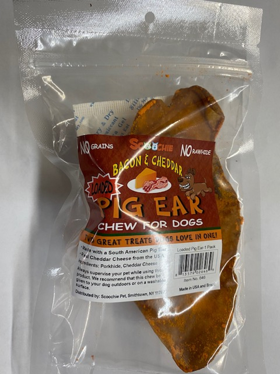 Scoochie Loaded Bacon and Cheddar Pig Ear Dog Chew