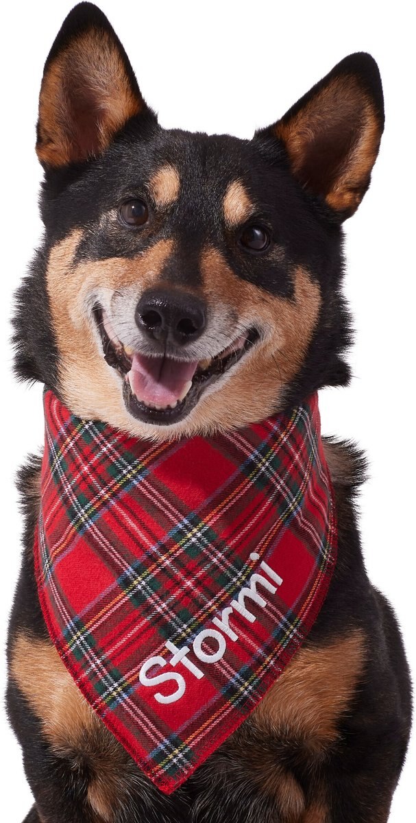 Frisco Tartan Plaid Embroidered Personalized Dog and Cat Bandana