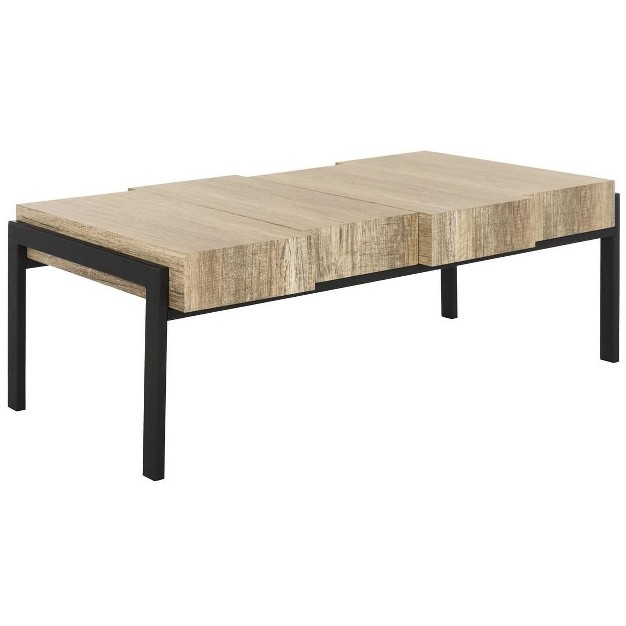 Alexander Coffee Table Multi Brown black Metal Legs Safavieh