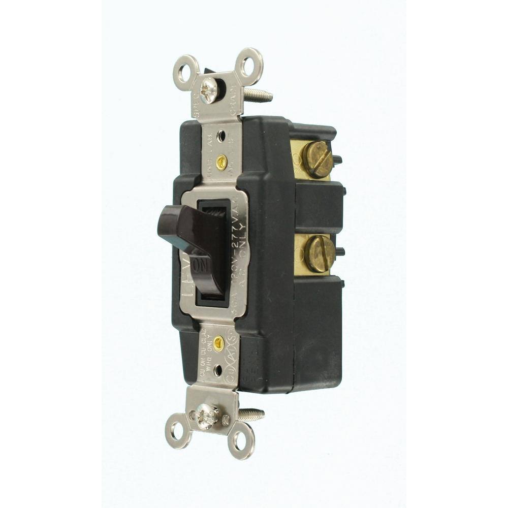 Leviton 30 Amp Industrial Grade Heavy Duty Single-Pole Double-Throw Center-Off Maintained Contact Toggle Switch Brown 1287