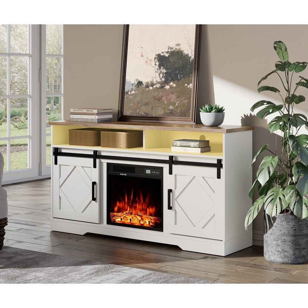 WAMPAT Electric Fireplace TV Stand for TVs Up to 65 Inch   59\