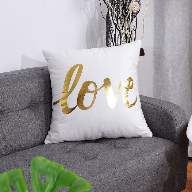 Piccocasa Letter Printed Bronzing Throw Pillow Cover 1 Pc