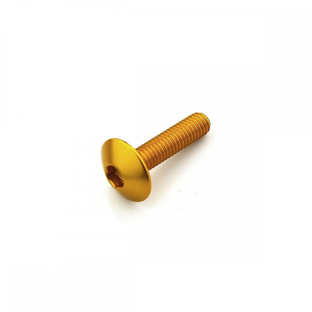 Racebolt Aluminium Dome Head Bolt M6 X 1.0mm X 25mm - Gold