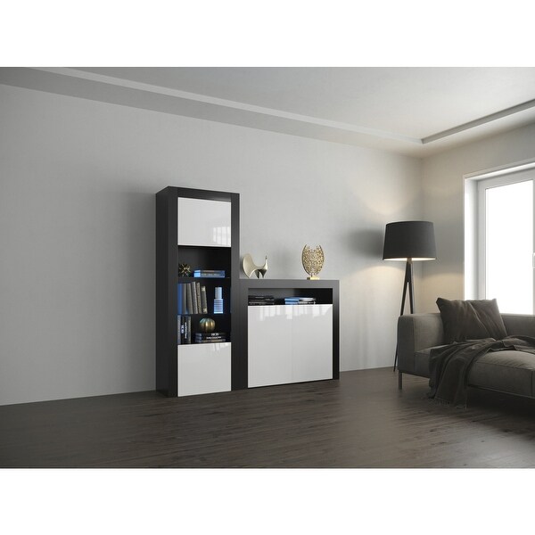 Milano Set 2D-BK Modern Wall Unit Entertainment Center