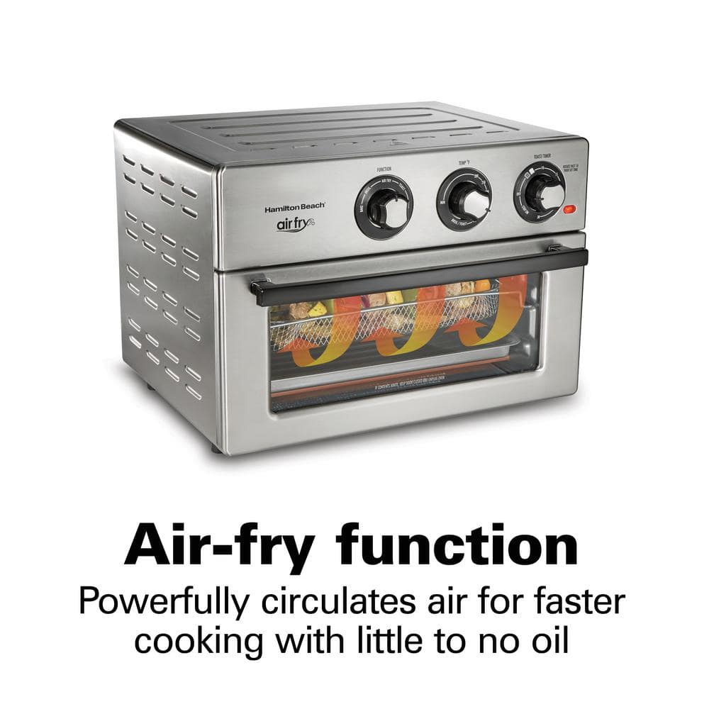 Hamilton Beach Air Fry 1800 W 6 Slice Stainless Steel Countertop Oven with 6 Cooking Functions 31225