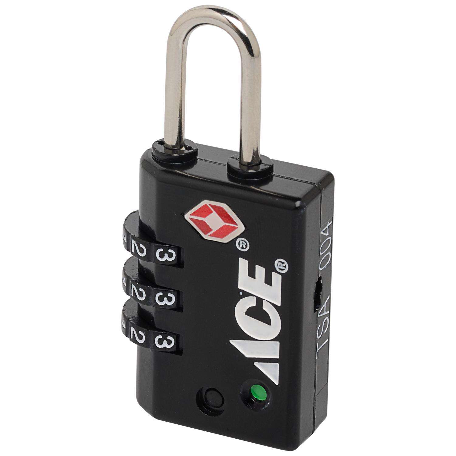 Ace 1-5/8 in. H X 1-1/8 in. W X 1/2 in. L Die-Cast Zinc 3-Dial Combination Luggage Lock