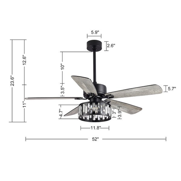 52-In Black Farmhouse Indoor Ceiling Fan with Light Remote Shopping - The Best Deals on Ceiling Fans | 40971725