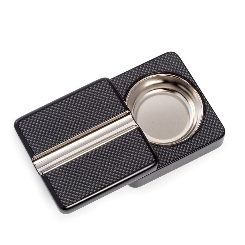 Bey-Berk Design Carbon Fiber Single Cigar Ashtray