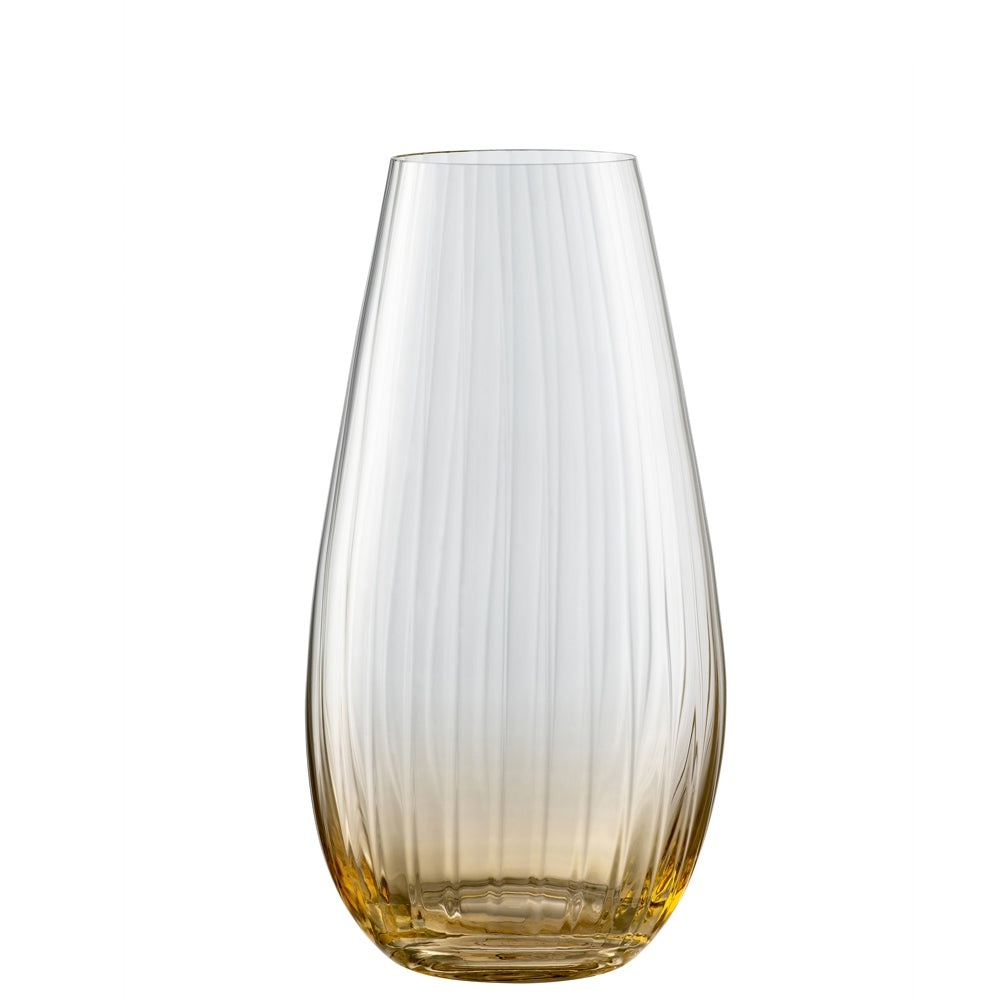 Galway Crystal Erne 9.5 Vase Amber