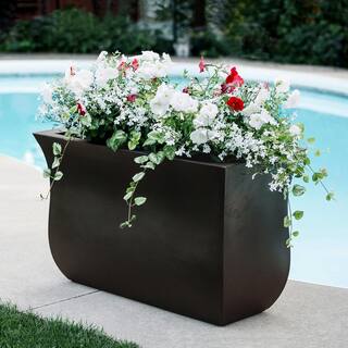 Mayne Valencia 36 in. x 16 in. x 22 in. Espresso Long Polyethylene Planter 5875-ES