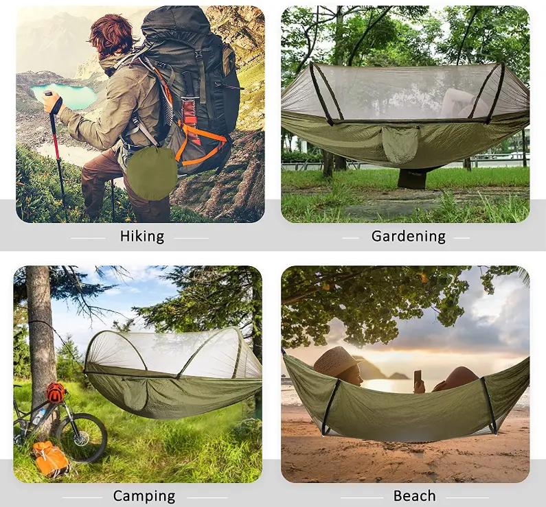 WINPOLAR 2023 Custom Logo Super Large Relaxing Double Travel Nylon Parachute easy setup hammock tent