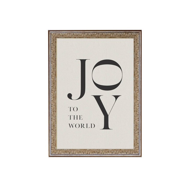 X 10 quot Joy To The World Antique Silver gold Frame Wall Canvas Petal Lane