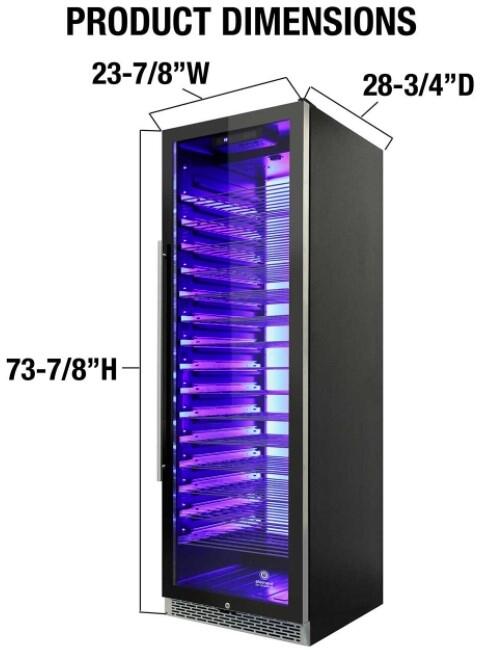 Element by Vinotemp EL168COMM Private Reserve Series 24 Inch Black Wine Cooler