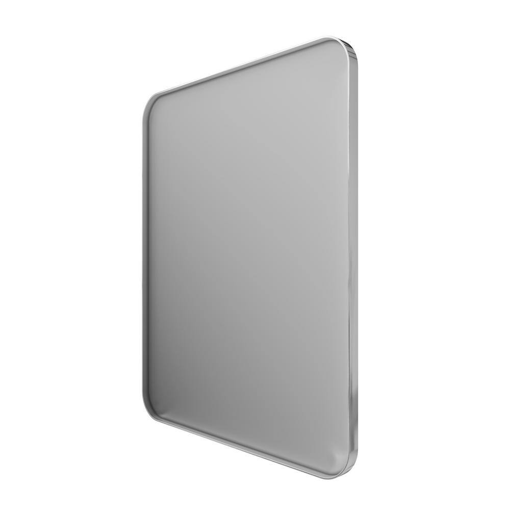 TOOLKISS 28 in. W x 36 in. H Rectangular Aluminum Framed Wall Bathroom Vanity Mirror in Silver B7090BS