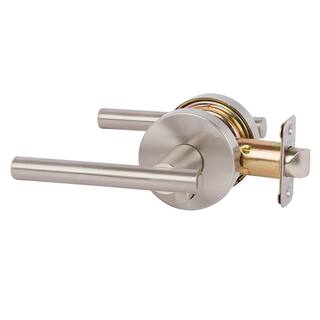 DELANEY HARDWARE Contemporary Collection Cira Satin Nickel BedBath Door Handle 350521