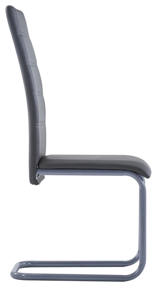 vidaXL Dining Chair 4 Pcs Cantilever Dining Side Chair Brown Faux Leather   Contemporary   Dining Chairs   by vidaXL LLC  Houzz