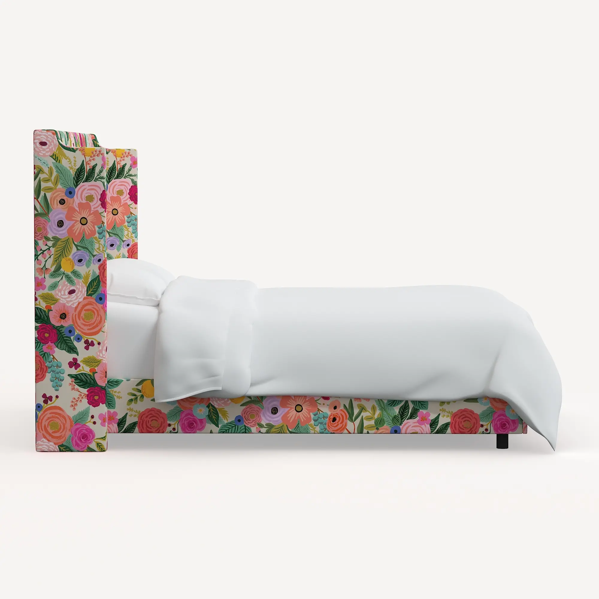 Rifle Paper Co Hawthorne Garden Party Pink Twin Wingback Bed