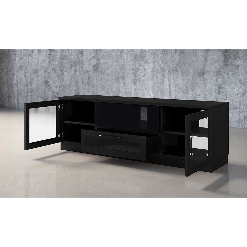 Contemporary Ebony Finish TV and Entertainment Console