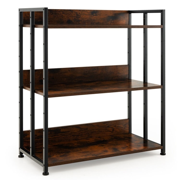 Industrial Bookshelf Storage Shelf Display Rack with Adjustable Shelves