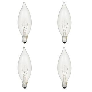 Sylvania 15-Watt Double Life B8 Bent Tip Incandescent Light Bulb (4-Pack) 10614