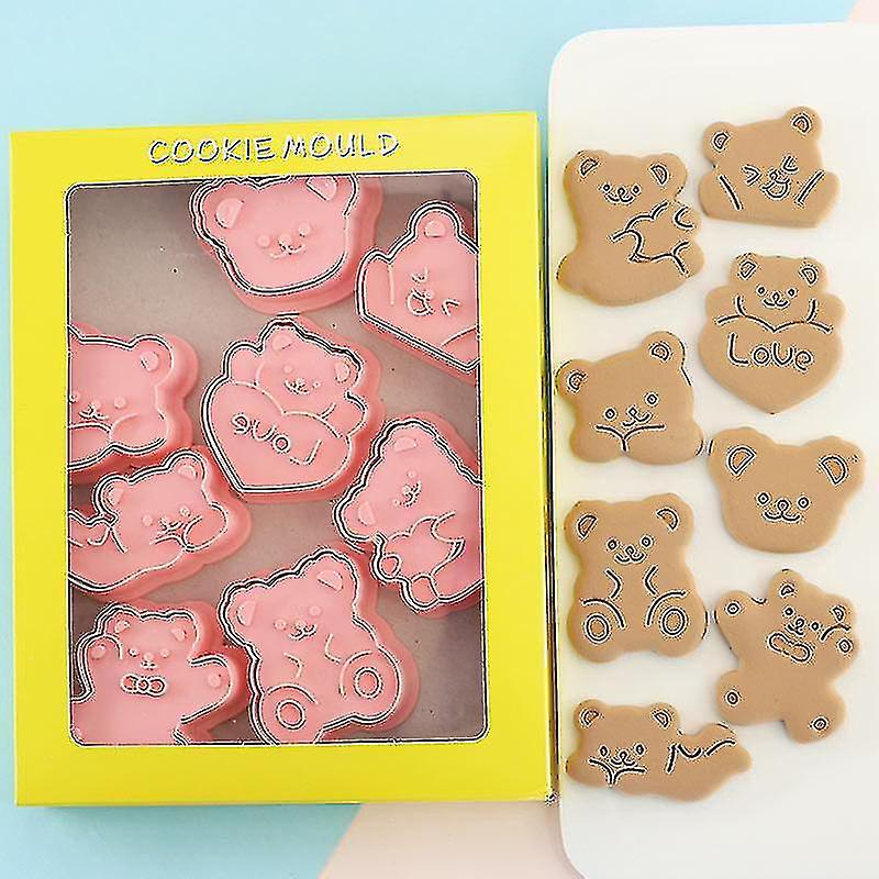 Cartoon Bear Cookie Mold 3d Three-dimensional Pressing Plastic Fondant Baking Tool