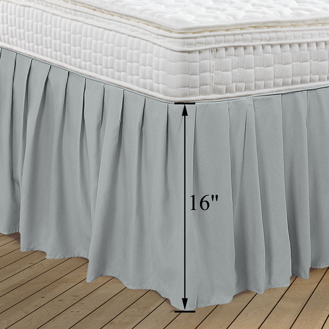 PiccoCasa Polyester Brushed Ruffled Bed Skirts Soft Platform Fade and Wrink Resistant 16